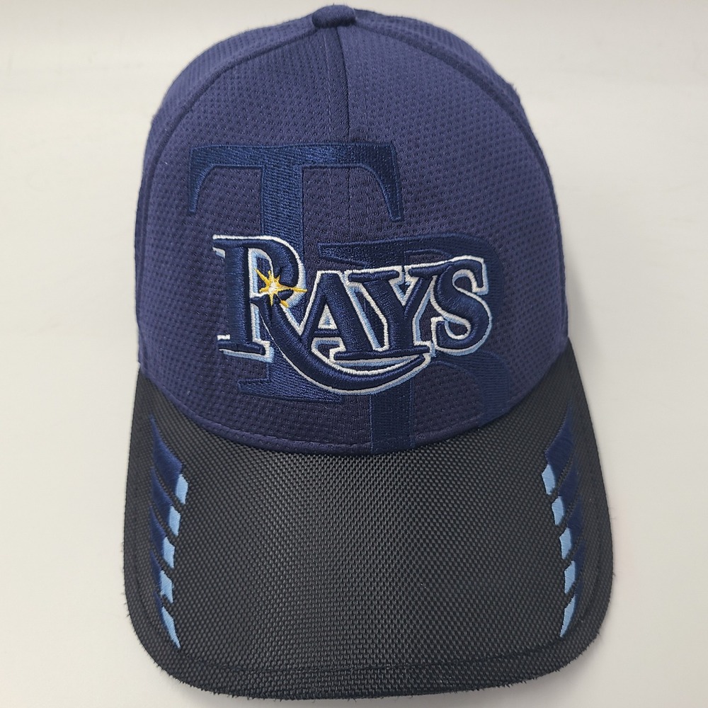Tampa Bay Rays Hat Fitted (Seems M-L) Blue Black MLB Baseball Logo Polyester Men